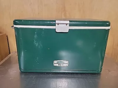 Vintage Thermos Metal Green Ice Cooler USA 43 Quarts With Tray  • $75