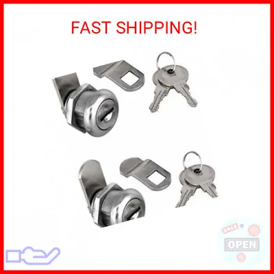 2Pcs Cabinet Cam Lock Keyed Alike Tool Box Locks 5/8  Cylinder For Truck Pickup • $14.99