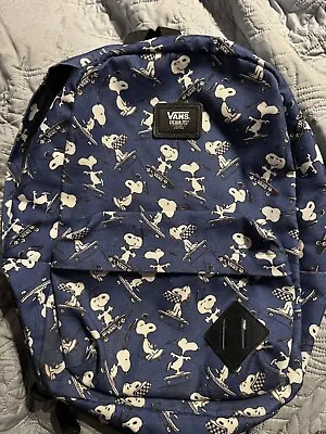 Peanuts X Van Snoopy Print Blue Backpack Bag • £30