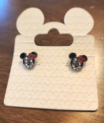 Disney Parks Store Jewelry Rhinestone Minnie Mouse Stud Earrings UNWORN • $14.99