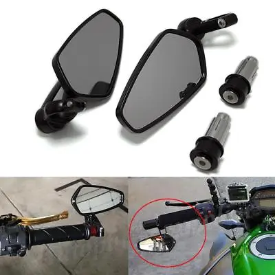 Black Motorcycle Handle Bar End Mirrors For Yamaha Fzr600 Yzf 600 R1 R6 R6s • $27.93