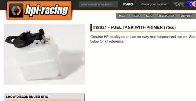 R/C Model Car HPI 87021 Plastic Fuel Tank With Primer(75cc) Nitro Engine Parts • $39.99