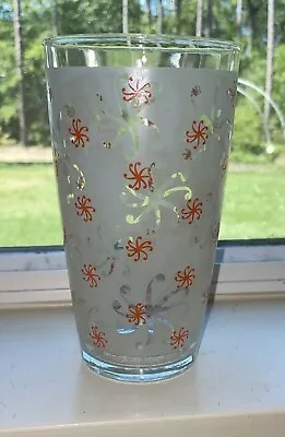 Mid Century Modern Orange Pinwheel Tumbler  Glass Vintage Retro • $6.99