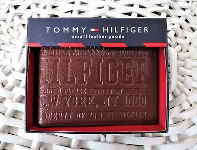 £17.99 • Buy Men's Leather Wallet 'Tommy Hilfiger' Double Billfold, Emboss, BROWN, 31HP130006