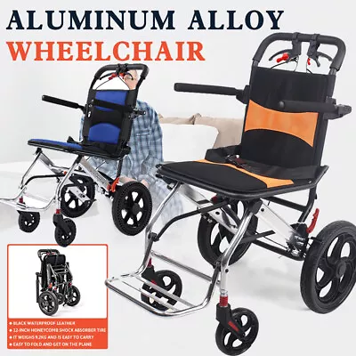 Kids And Adults Alluminum Alloy Wheelchair Travel Wheelchair Chair & Carry Bag⭐ • $298.56