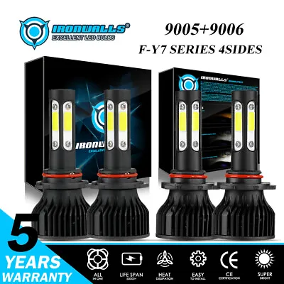 4Sides 9006 9005 LED Headlight Bulb Hi/Lo For 1998-2015 MACK Vision CX CXN Truck • $37.49