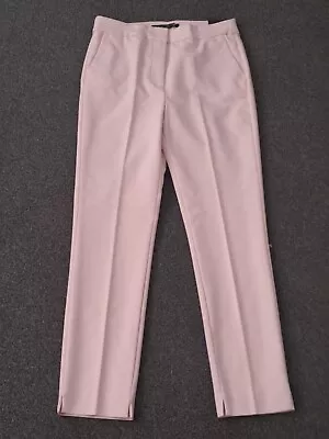 Womens Zara Pink High Waisted Trousers Size 10 Eur 38 28  Leg • £18.99