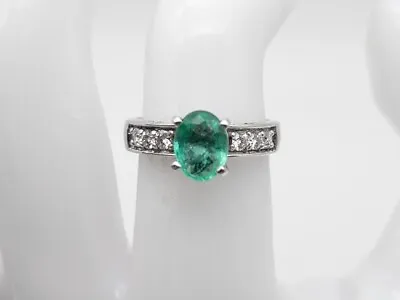 $7000 A JAFFE 2.50ct AAA+++ Natural Emerald VS G Diamond 18k White Gold Ring • $1350