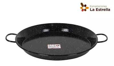 38cm Professional Spanish ENAMELED STEEL Paella Pan PANS Heavy Duty • £17.80