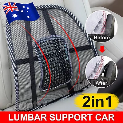 $12.95 • Buy 2x Mesh Back Rest Lumbar Support Office Chair Van Car Seat Home Pillow Cushion