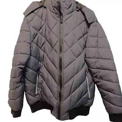  Spire By Galaxy Men's Grey Packable Puffer Coat Jacket Size L • $38