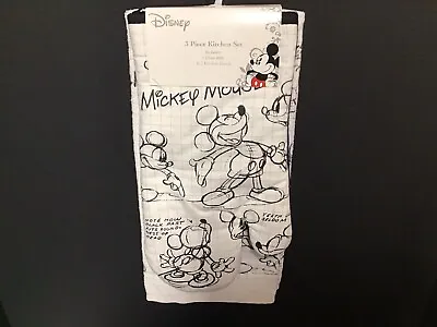 Disney Mickey Mouse Sketchbook 3 Piece Set Of 2 Kitchen Towels And Oven Mitt  • $16.24