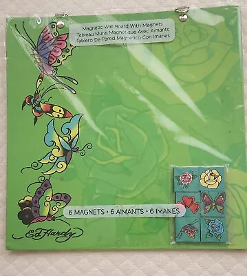 Ed Hardy Studio 18 Magnetic Wall Board W/ 6 Magnets. New Sealed! 10 ×10 . • $14