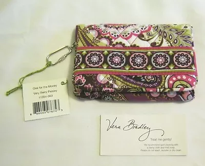 Vera Bradley VERY BERRY PAISLEY Compact ONE FOR THE MONEY Wallet KISSLOCK  NWT • $44.95