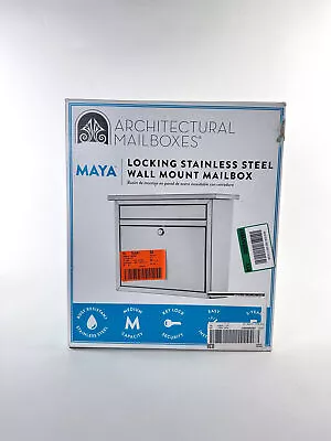 Architectural Mailboxes Maya Galvanized Steel Wall-Mounted Silver Mailbox • $103