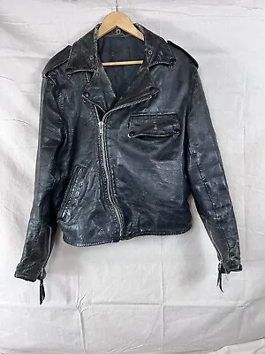 1950s Buco PJ-27 PJ27 Black Steerhide Leather Biker Police Motorcycle Jacket • $999.99