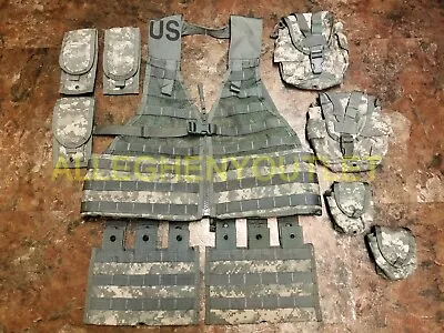 10 Pc S Army Acu Flc Vest Rifleman Set Fighting Load Carrier Lbv W Pouches Mint • $48.90