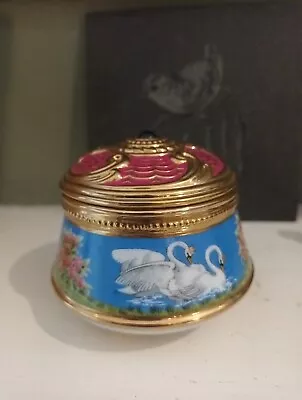 Franklin Mint Swan Lake Musical Felt Lined Ceramic Jewelry Trinket Dresser Box • £18.50