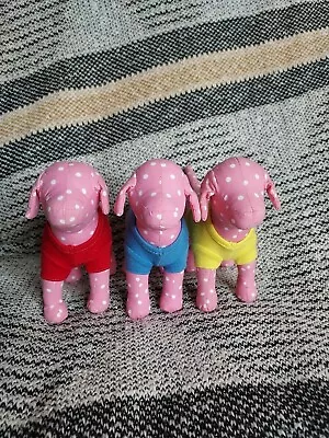 Victoria's Secret Pink Plush Dog Lot Of 3 Peace Love Polka Dot Shirt Set Display • $21.21