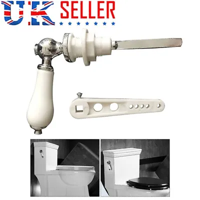 White Traditional Ceramic Bathroom Flush Cistern Lever Toilet Handle Replacement • £8.93