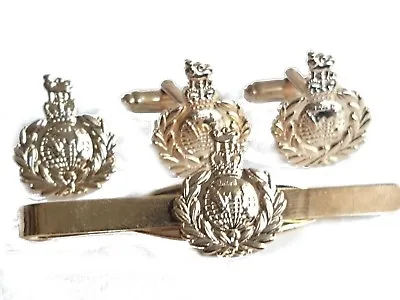 £18 • Buy Royal Marines Gift Set Military Cufflinks, Lapel Badge, Tie Clip Coloured Gold