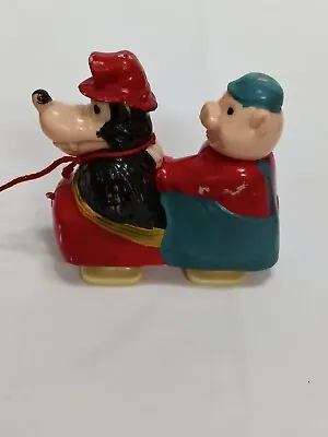 Marx Walt Disney Three Little Pigs & Big Bad Wolf Ramp Walker Toy Vintage 1961 • $29.95