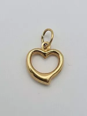 9ct 375 Yellow Gold Heart Charm Pendant Vintage 9k  • £55