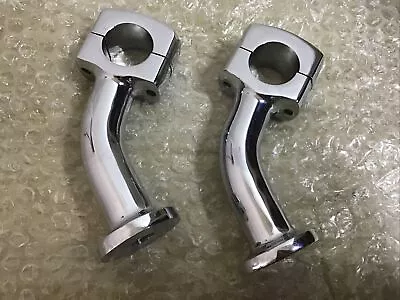 Chrome Handlebar Risers & Clamp Fit Harley-Davidson 1   Bars • £20