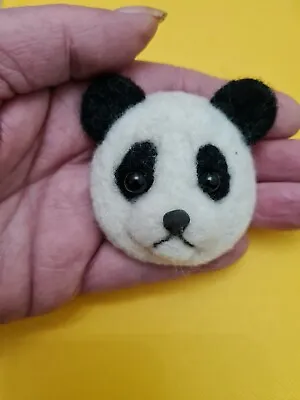 Ooak Panda Bear Brooch/pin/jewellery/needle Felted Hand Crafted • £12.99