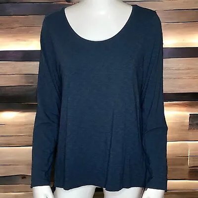 SIGRID OLSEN Women’s Long Sleeve Antique Blue Pullover Top L • $12.88