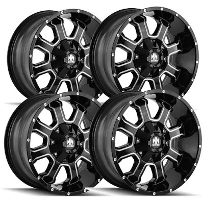 (4) Mayhem 8103 Fierce 20x9 8x6.5 /8x170 +18mm Black/Milled Wheels Rims 20  Inch • $1235.96