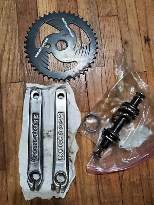 Mongoose 3 Piece Crank Set PARTS BMX MX BX Heavy-duty Stamped Arms 90s  • $124.99