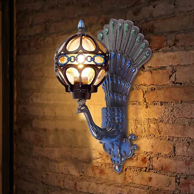 Antique Vintage Peacock Wall Light Fixture Wall Sconce Porch Lamp Waterproof HOT • $75.20