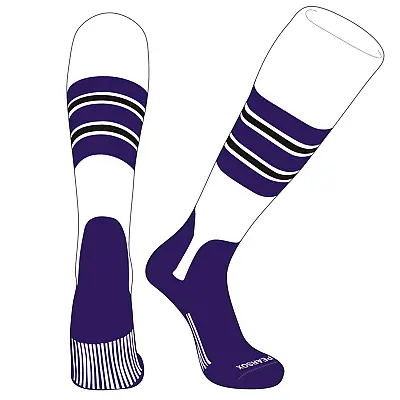 OTC Baseball Softball Stirrup Socks (E 5in) White Purple Black Purple • $15.99