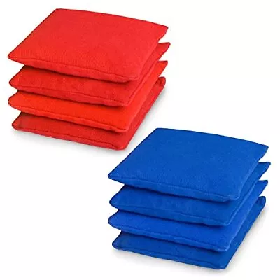 Weather Resistant Cornhole Bean Bags Set Of 8 - Duck Cloth - Red And Blue • $22.99