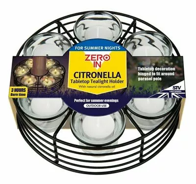 Zero In Decorative Tabletop Citronella Parasol Tealight Metal Candle Holder • £9.98