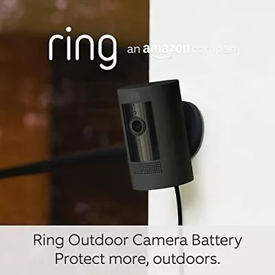 Ring Stick Up Cam Plug-In HD Outdoor Wired Home Security Camera Black! UK NEW! • £89.99