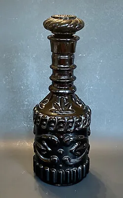 Vintage Jim Beam Whiskey Black Glass Bottle Decanter W/Top Kentucky 1974 Rare • $42.26