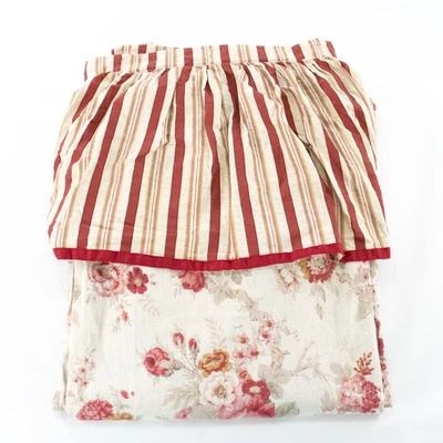$44.95 • Buy Waverly Garden Room Norfolk Rose Shower Curtain Ruffle Stripe Top Cotton EUC