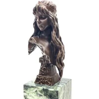 Emmanuel Villanis  Carmela  Bronze Sculpture With Marble Pedestal Art Nouveau • $839.98