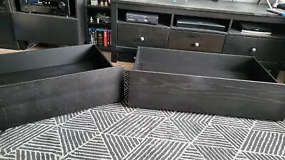 Two Black Brown Ikea Malm Under Bed Storage Drawers • £25