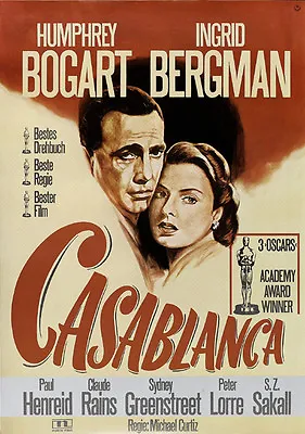 Casablanca Humphrey Bogart Ingrid Bergman #20 Movie Poster Print      • $6.49