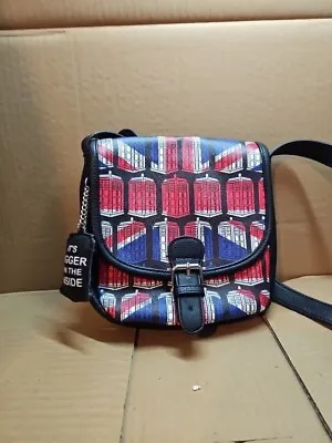 Doctor Who Union Jack Red White & Blue Crossbody 8 Purse Pouch-Tardis Pattern • £19.28