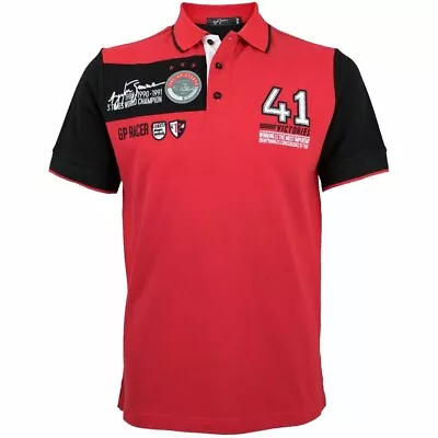 £80 • Buy Ayrton Senna 41 Victories Polo Shirt - Red / Black - Official Senna Merchandise