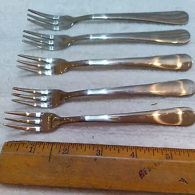 Vintage MCM 249 Olive Pickle Relish 6 L Serving Forks Stainless Steel Set Of 5 • $7