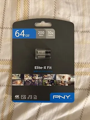 PNY 64GB Elite-X Fit USB 3.1 Flash Drive - 200MB/s Color-Black  • $14.50