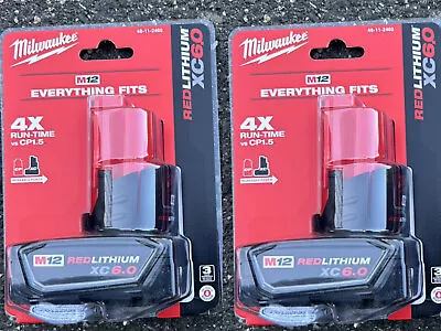 Milwaukee 48-11-2460 M12 12V REDLITHIUM XC 6.0 Extended Capacity Battery - 2Pack • $60