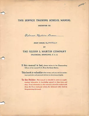 Martin B-26 Marauder Service Training  School Manual  Flight Manual (CD Version) • $36.99