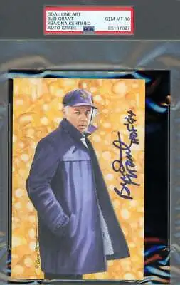 Bud Grant Gem Mint 10 PSA DNA Signed Goal Line Art Card GLAC Autograph • $127