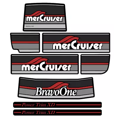 1986-1998 Mercury Mercruiser Bravo One Sticker Decal Set  Trim Red • $16.99